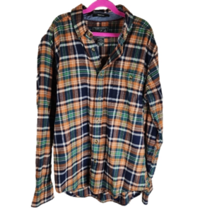 Woolrich Trout Run Flannel Shirt Medium Button Up Long Sleeve Plaid